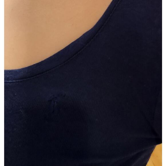 Ladies RLX Ralph Lauren longsleeves Soft Pima Stretch Knit Shirt in Refined Navy - Picture 5 of 6